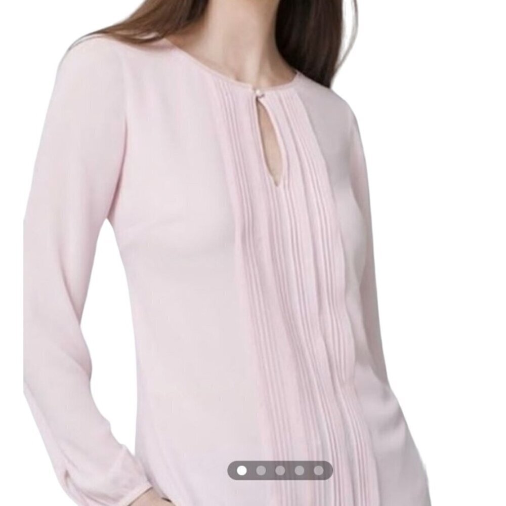 White House Black Market Sheer Feminine Size S Chiffon Long Sleeve Top‎